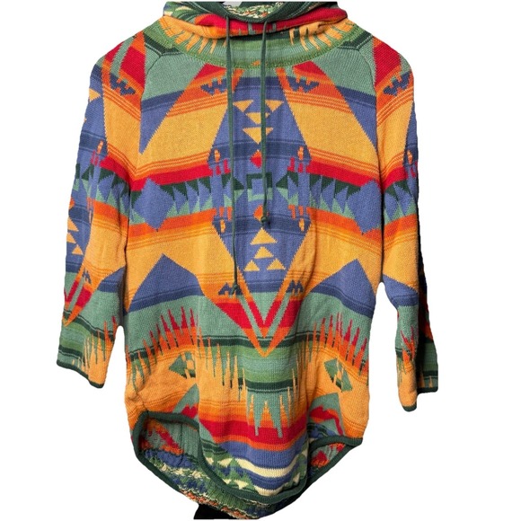 Chaps Other - Chaps Navajo Aztec Southwestern pattern Sweater M Rainbow Vintage Cowl Neck